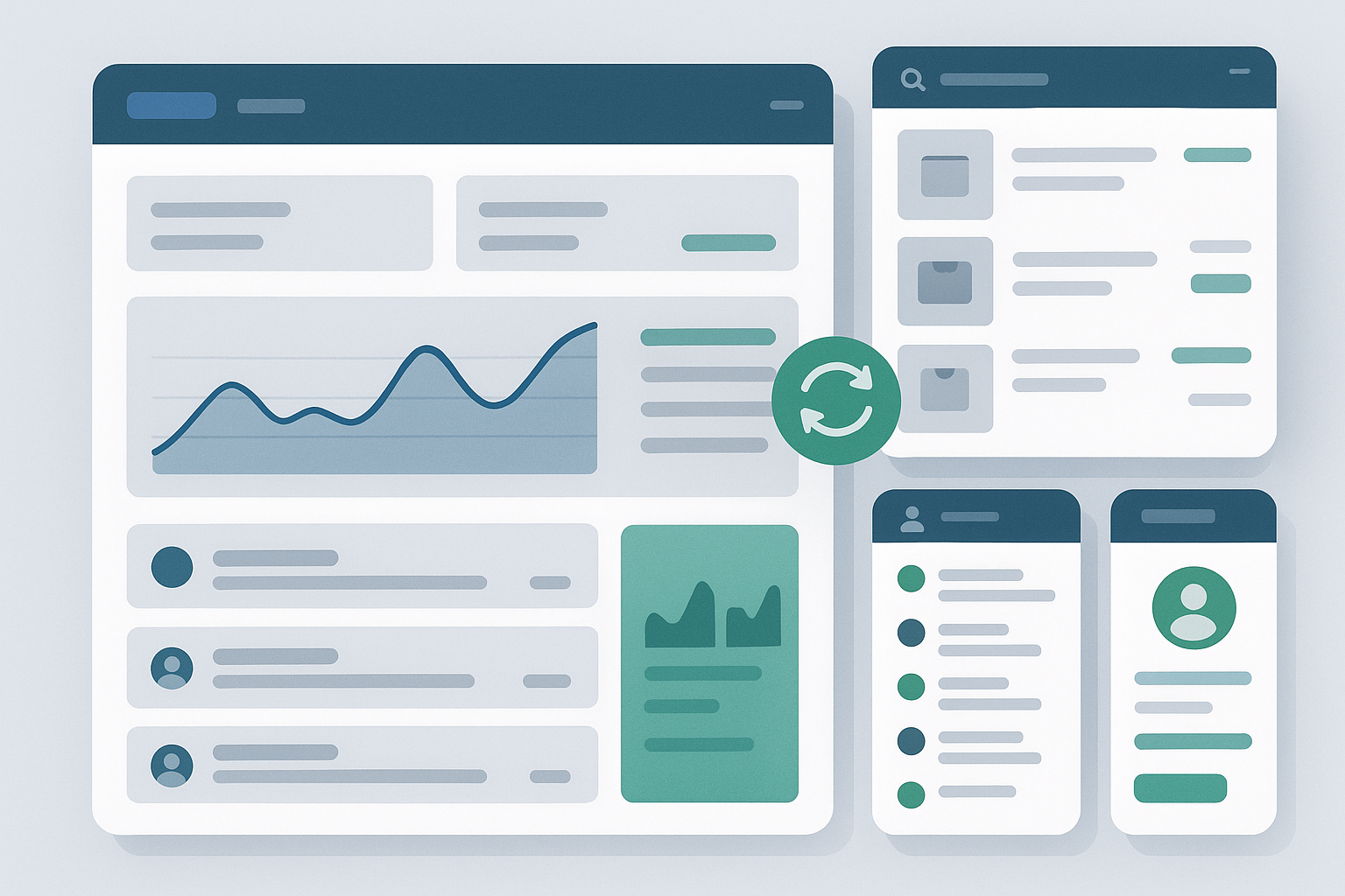 Dashboard de um sistema ERP empresarial