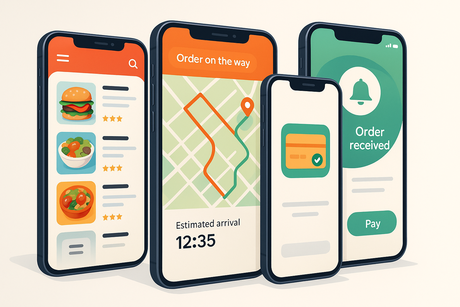 Interface de aplicativo mobile de delivery